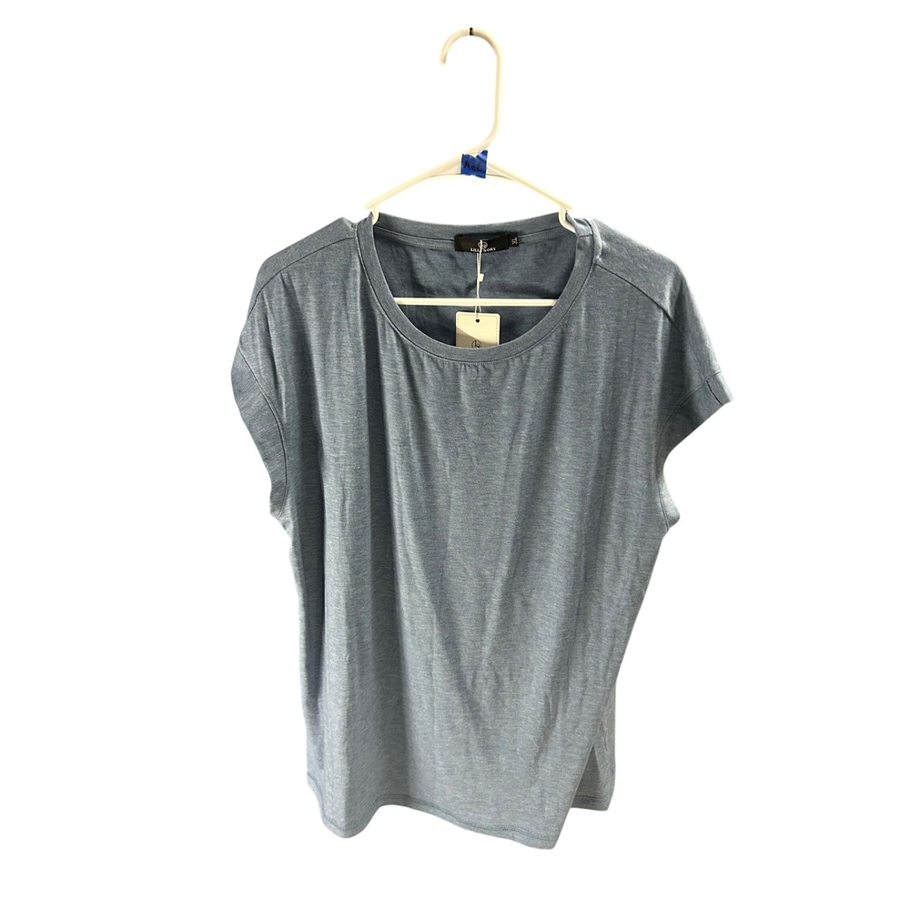 Minimalist Coastal Heather Blue Relaxed T-Shirt Casual Capsule XL NWT‎